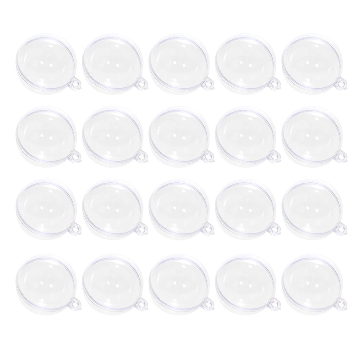 LIOOBO Clear Christmas Baubles to Fill 20pcs Fillable Bauble Christmas Clear DIY Plastic Fillable Ornaments Ball 4cm