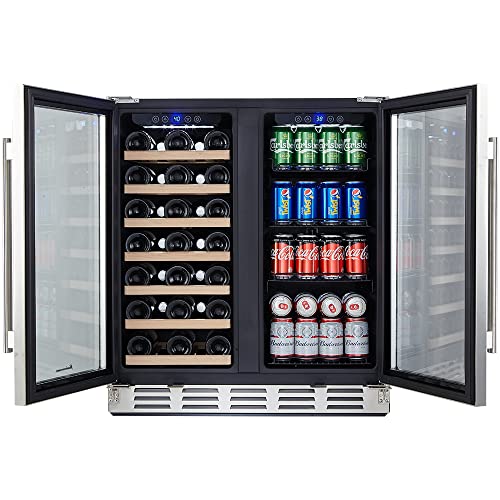 Kalamera Wine Fridge, 30 inch Built in Wine and Beverage Refrigerator
