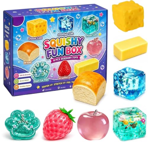 SLEEPHEAD®8-Piece Set Mystery Box, Blind Box Malt Sugar, Creative Slow-Return Squishy, Party Gift, 8 Different Styles