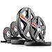 XMARK TEXAS STAR Olympic Weights, 95 lb Set of Rubber Coated Olympic Weight Plates, Olympic Barbell Weights, Plates for Weight Lifting, Weight Set for Home Gym