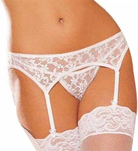 USSay ETohio Stockings Women's Sexy White Lingerie Set Garter-belt G-string Stockings