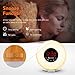 COULAX 2018 Upgraded Wood Wake Up Light with Sunrise Sunset Simulation,7 Colored LED Lights, 6 Natural Sounds, FM Radios,10 Brightness Levels,Snooze Function Alarm Clock with Adapter