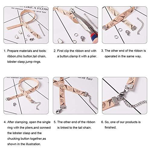 PandaHall Elite 680PCS 6 Size 4 Color Iron Ribbon Ends Bracelet Bookmark Pinch Crimp Clamp End Findings Cord Ends Fasteners Clasp Leather Crimp Ends Jewelry Making Findings