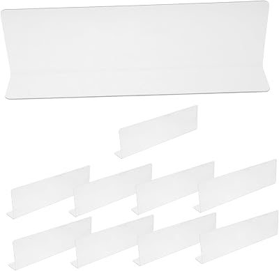 STOBOK Clear L Shape Shelf Dividers 10-Pack for Closet Organization