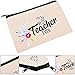 6 Pieces Makeup Pouch Cosmetic Bag Travel Toiletry Case Pencil Bag with Zipper for Teacher Gifts (Style 1)