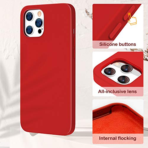 LUTTY Compatible with iPhone 12 Pro Max Case Silicone,Liquid Gel Rubber Drop Protection Cover