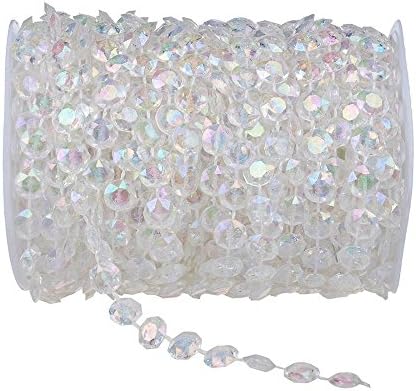 Mishion 99ft Crystal Like Beads for Wedding Decorations Chandelier Curtains Doorways Decoration 1 Roll