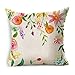 2018 Newly Pillow Case ,POCCIOL Flowers Linen Square Throw Flax Pillow Case Decorative Cushion Pillow Cover 45cm x 45cm (D-Flower)
