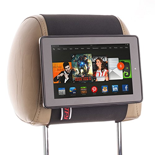 TFY Car Headrest Mount Holder for Kindle Fire HD 7, 2014 Edition, Fast-Attach Fast-Release Edition, Black