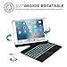Keyboard Case for iPad 2017/2018 New iPad 9.7(5th, 6th), iPad pro 9.7, iPad Air, iPad Air 2, SENGBIRCH 7 Colors Backlit/Wireless Bluetooth/Folio Smart 360 Rotate/Auto Wake and Sleep, Black