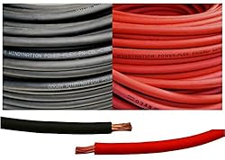 1/0 Gauge 1/0 AWG 10 Feet Black + 10 Feet Red