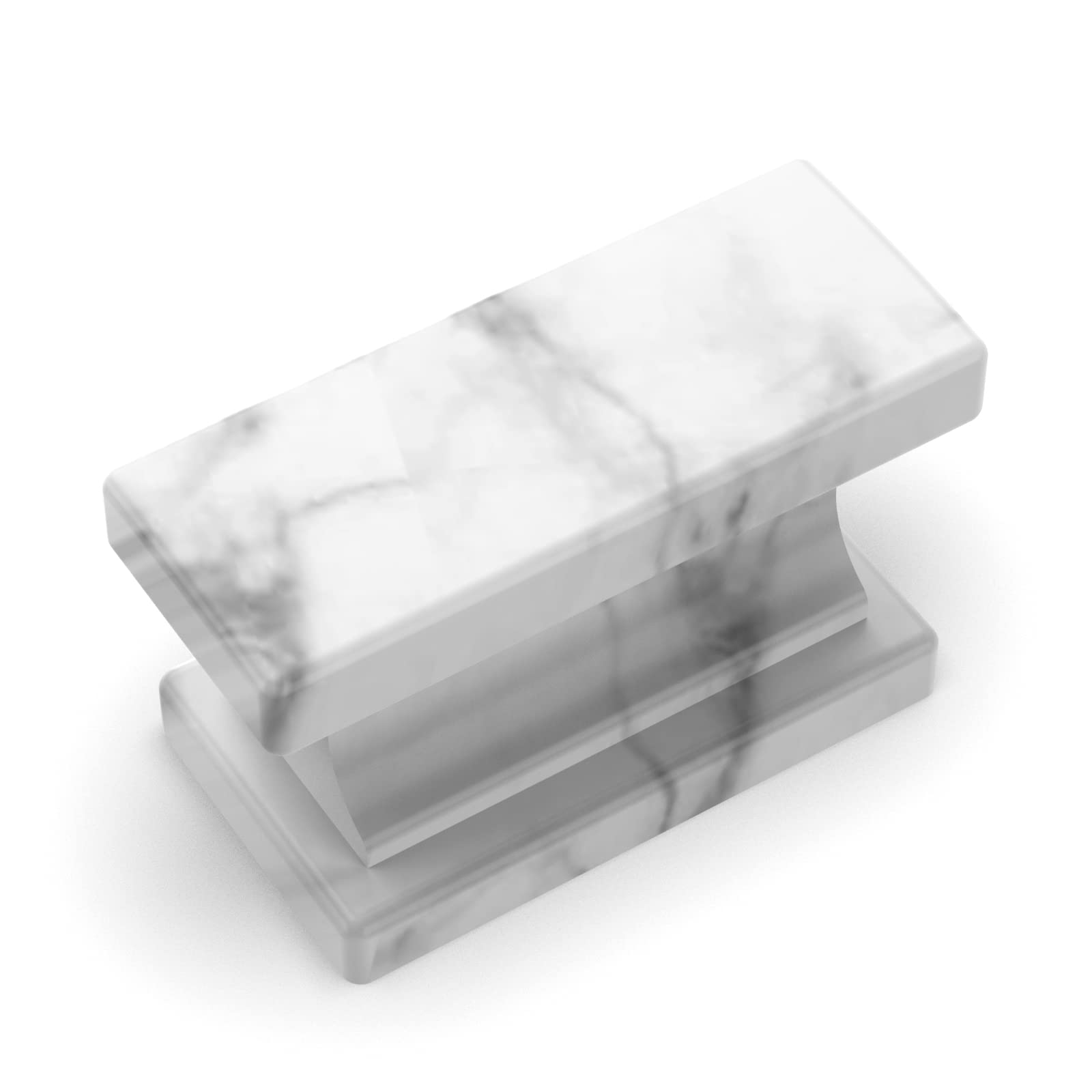 Photo 1 of 9BUILD 10 Pack 1 Inch White Marble Zinc Alloy Square Drawer Knobs for Kitchen Cabinets and Furniture