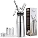 Stainless Steel Whipped Cream Dispenser - you get 3 Decorating Nozzles Cream Whipper 1 pint Gourmet Whip Culinary Easy Instructions N2O Cartridges (Not Included).