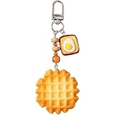 Pingyongchang Fun Cute Imitation Food Keychain for Women Bread Cookies Burger Coffee Keychain Handbag Purse Charm Accessories
