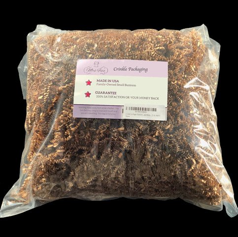 Crinkle Cut Paper Shred Filler for Packing and Filling Gift Baskets, Natural Craft Bedding in Brown Kraft Red Pink and White ... (2 LB, Kraft)