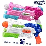 HITOP Water Gun, 2 Pack Squirt Guns Water Guns for Kids Adults Water Blaster 36oz High Capacity Fast Trigger Summer Toy for Swimming Pools Party Outdoor Beach Sand Water Fighting