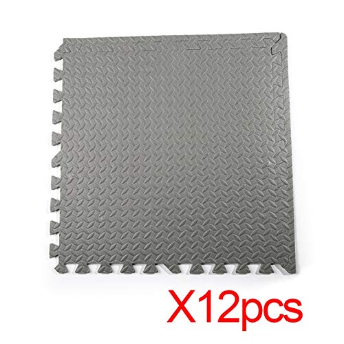 12 Pieces Interlocking Eva Foam Mats Room Garage Gym Floor Mat Developing Crawling Rugs Indoor Outdoor Square Play Mat - Thumbnail 7