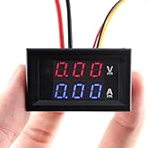 Eiechip LED Digital Voltmeter Ammeter, Mini DC Digital Multimeter 100V 10A, Blue Red LED Amp Dual Digital Display Volt Meter 