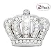 Bling Car Decoration 3D Decal Sticker Crystal + Crown Car Emblem Exterior & Interior Accessory ×2 Pack (3D Crown Big Sliver)