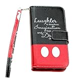 Laughter Disney Quotes Galaxy S9 Wallet Case, IMAGITOUCH Folio Flip PU Leather Wallet Case with Kickstand Wrist Strap and Card Slots for Galaxy S9 - Disney Love Dream Wallet