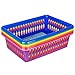 Zilpoo 6 Pack - Plastic Colorful Storage Baskets, Paper, Office Supplies, Toys and Teacher Student Classroom Organization Bins, 15