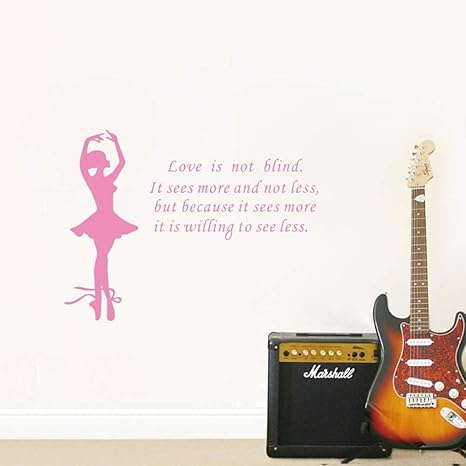 Amazon 英語の詩の愛は美しいバレエ少女ビニール壁アートステッカー家の装飾ダンス57x72cm ウォールステッカー オンライン通販