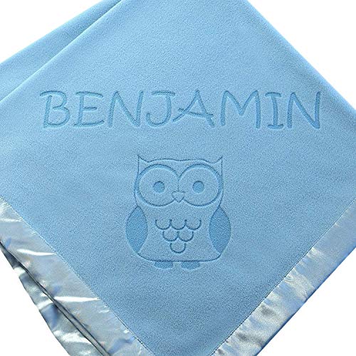 Custom Catch Personalized Owl Baby Blanket Gift for Boy Infant or