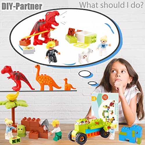 Toddler Building Blocks, Dinosaur Building Toy Set, Farm Animals