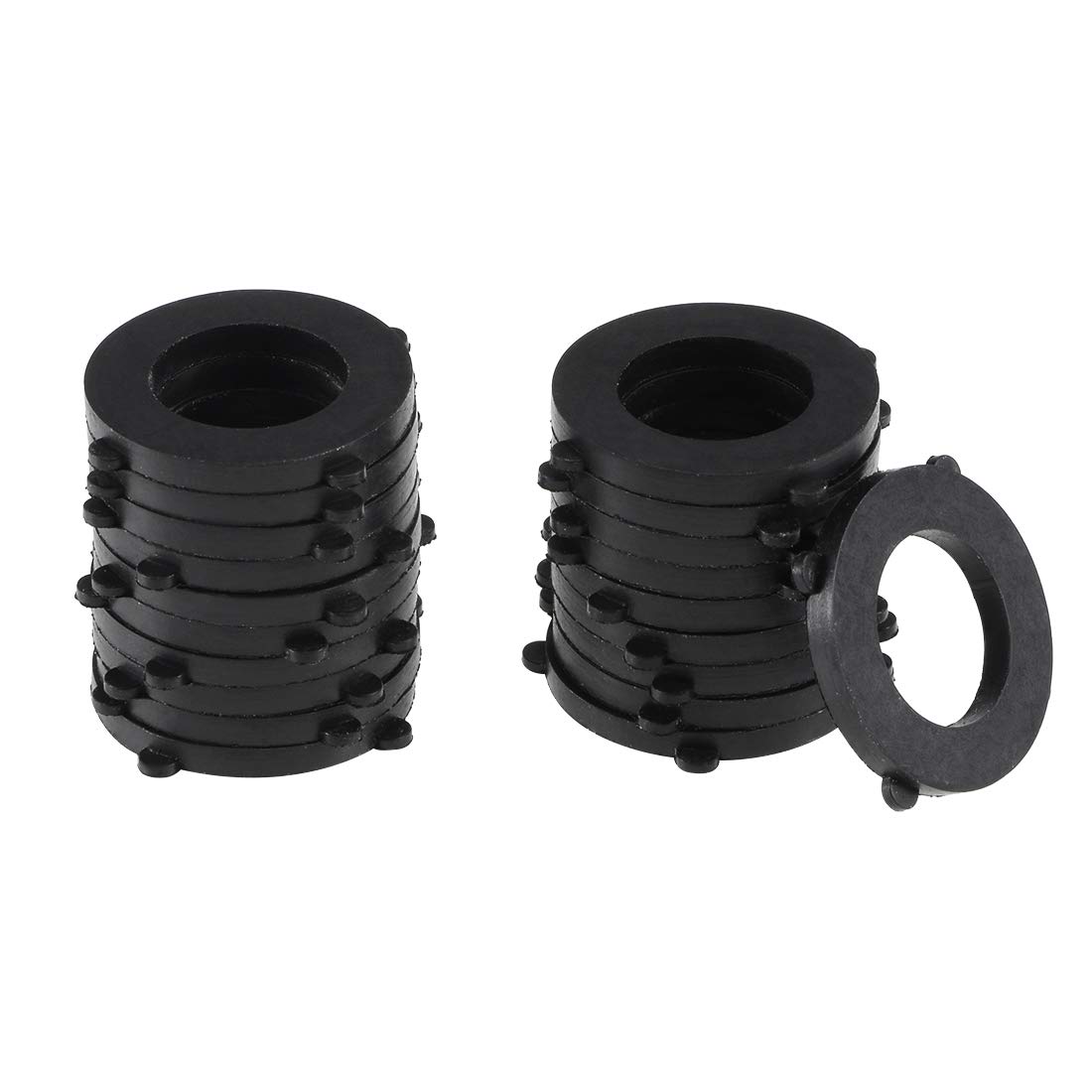 sourcing map Nitrile Rubber Flat Washers 19mm OD 11mm ID 2mm Thickness with 4 Outer Tabs, for Faucet Pipe Water Hose, Pack of 20