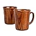 NAOAO Solid Jujube Mug Wooden Coffee Beer Mugs Wood Cup Handmade Tea Cup With Handle Set of 2 (9 cm 10 cm / 3.5 inch 3.9 inch)