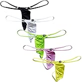 Gogobear Mens Spaghetti Strap Ice Silk Thongs Low Rise Solid Color G-string Bikini Briefs Underwear