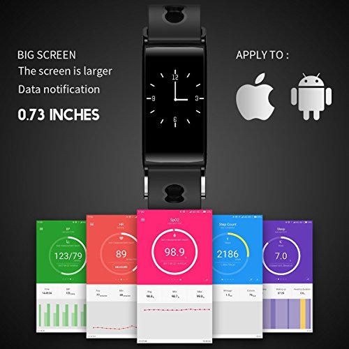 image for Guzack Fitness Tracker Bracelet With Wrist Based Heart Rate Blood Pres