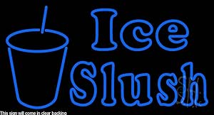 Amazon.com: Ice Slush Logo Clear Backing Neon Sign 20" Tall x 37" Wide