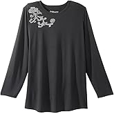 Women’s Open-Back Adaptive Long Sleeve Embellished Top