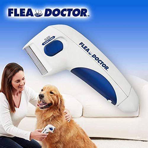 HAAC Flea Doctor Comb for Dogs and Cats–Electric Flea and Tick Comb Gently Removes– Perfect Pet Flea and Tick Comb Tool