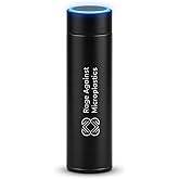 Rage Against Microplastics 500ml Smart Water Bottle – BPA-Free, Reusable Thermo Bottle with LED Temperature Display – Leakpro