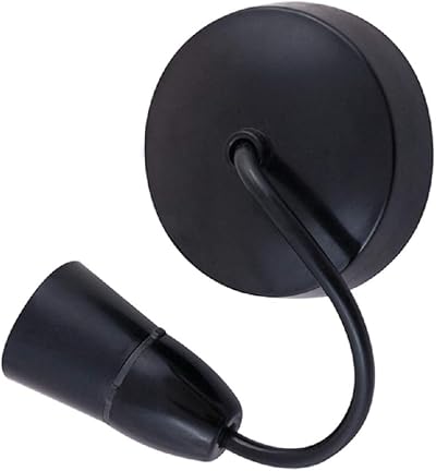 Selectric 6 inch Ceiling Pendant Lampholder E27 Black 100W T2