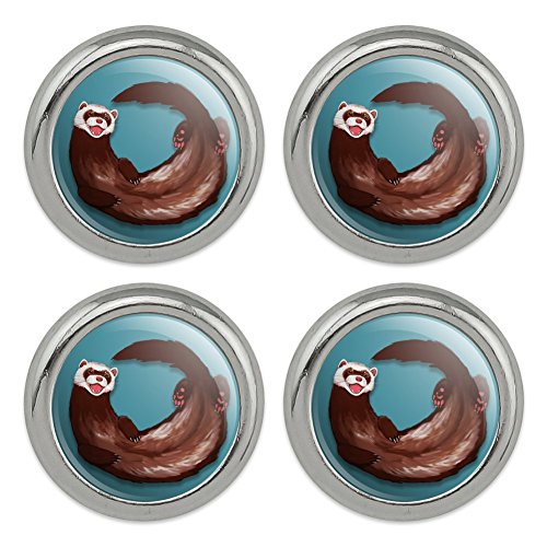 Happy Ferret Metal Craft Sewing Novelty Buttons - Set of 4