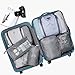 Packing Cubes VAGREEZ 7 Pcs Travel Luggage Packing Organizers Set with Toiletry Bag (Gray)