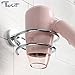 TAPCET Hair Dryer Holder, Wall Mounted Hair Dryer Rack Stainless Steel Blow Dryer Rack Dryer Hanging Rack, Space Organizer for Bathroom/Bedroom/Washroom/Barbershop, Chrome and Silver
