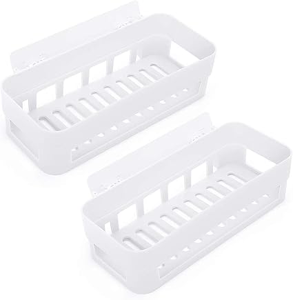 Tong Yue - Estantería de plástico para baño o ducha, 2 unidades, montaje en pared, estilo cesta, para organizar champú, acondicionador