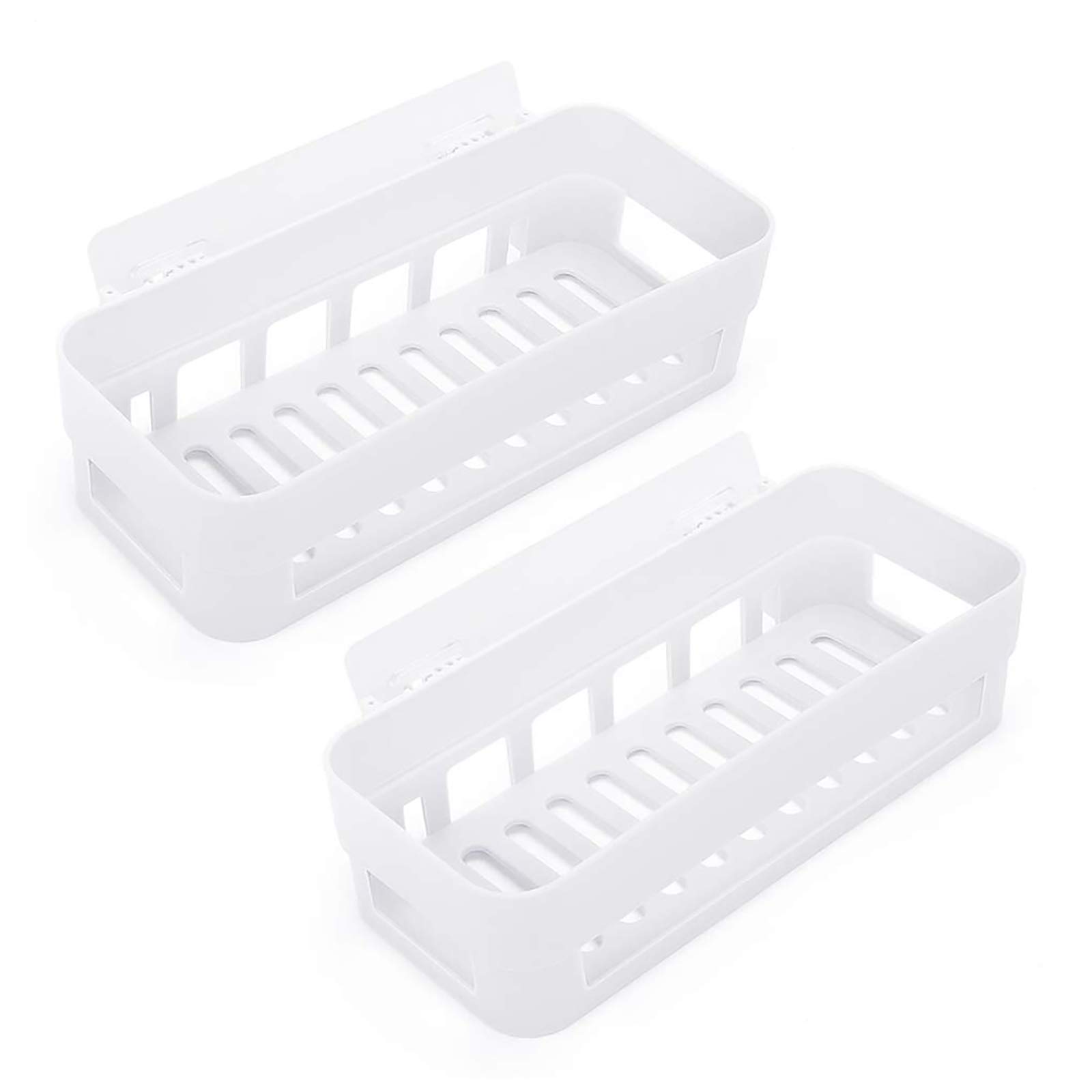 Tong YuePlastic Bathroom Caddy Shower Storage Wall Shelves Basket Bath Organizer for Shampoo, Conditioner-White,pack of 2