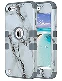 iPod Touch 6 Case Marble, iPod 6 Cases, iPod 5/6th Case, ULAK Anti Slip Anti-Scratch iPod Touch Case Shockproof Protective Cover with Hybrid High Soft Silicone + Hard PC Case (marble pattern)