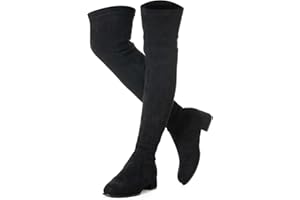 N.N.G Women Over the Knee Boots Thigh High Suede Block Winter Low Above Flat Long OTK Comfort Pointed toe