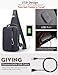 Muzee Mens Sling Backpack Shoulder Travel Bag Crossbody Pack with USB Charging Port for Running Purple blue