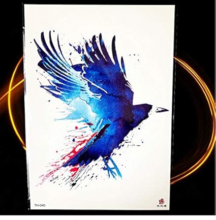 Ruofengcp 21x15cm Bleu Oiseau Intelligent Hibou Autocollant
