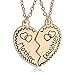 Gifts for Daughter Mom 2pcs Mother Daughter Split Broken Heart Pendant Necklace Set Family Mom Daughter Gifts from Mother Daughter Gold