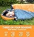 Viniper Sleeping Bag, Comfort, Waterproof and Lightweight Envelope Sleeping Bag with Compression Sack Perfect for 4 Season Traveling, Camping, Hiking, Outdoor Fit Kid Women Men (Orange + Gray)