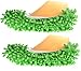 GPCT Unisex Multifunctional [Microfiber] Chenille [Washable] Mop Shoe Cover/Slippers. Perfect for Cleaning Dust, Dirt, & Pet Hair! [2 Pieces]- Green