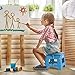 ACSTEP Folding Lightweight Plastic 9 inch Foldable Step Stool, Non Slip Folding Stools for Kitchen Bathroom Bedroom (Blue)